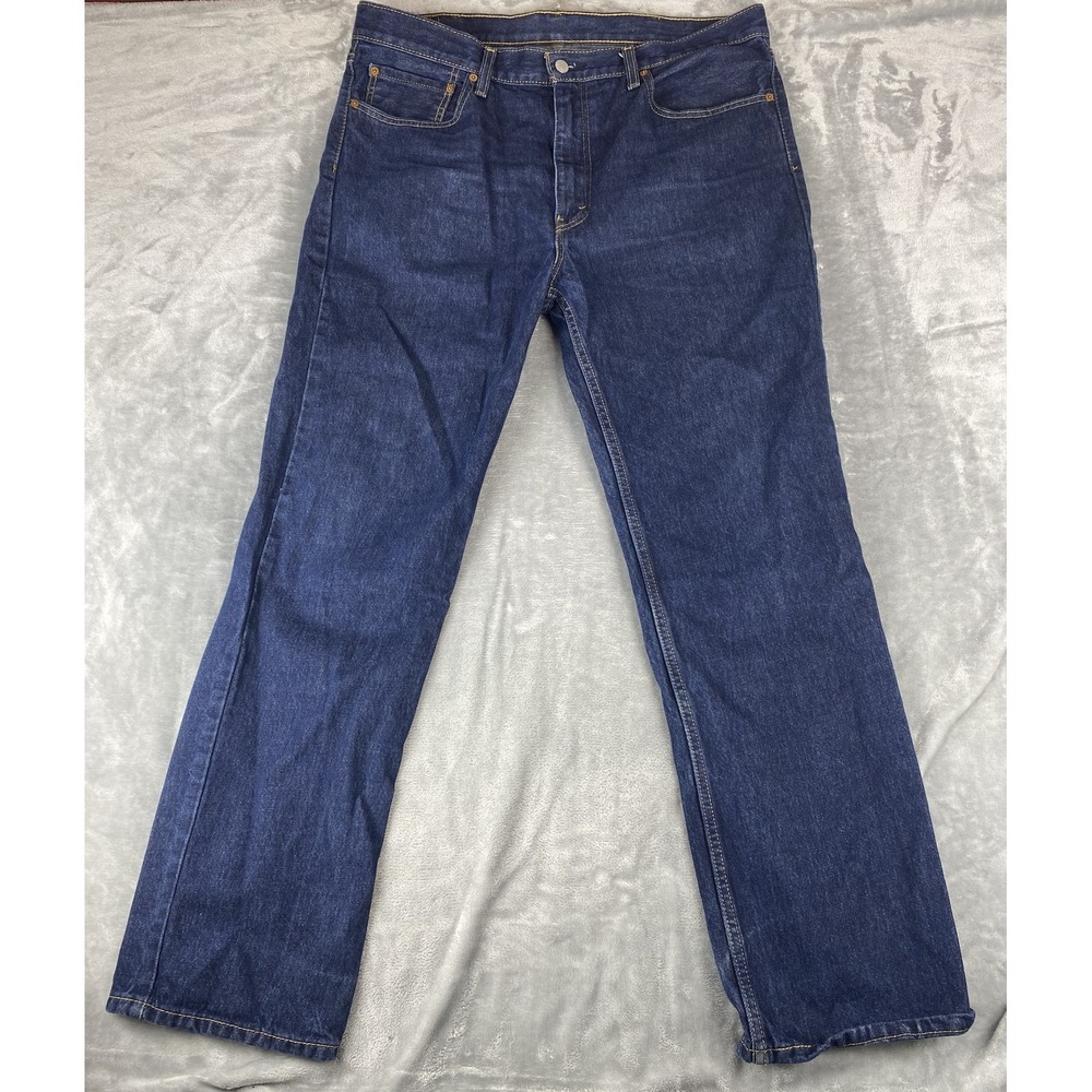 Levis 516 Jeans Mens 38x32 Blue Denim Straight Leg WaterLess Classic‎ Fit